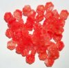 50 8mm Crystal Red Marble Center Hole Flower Beads